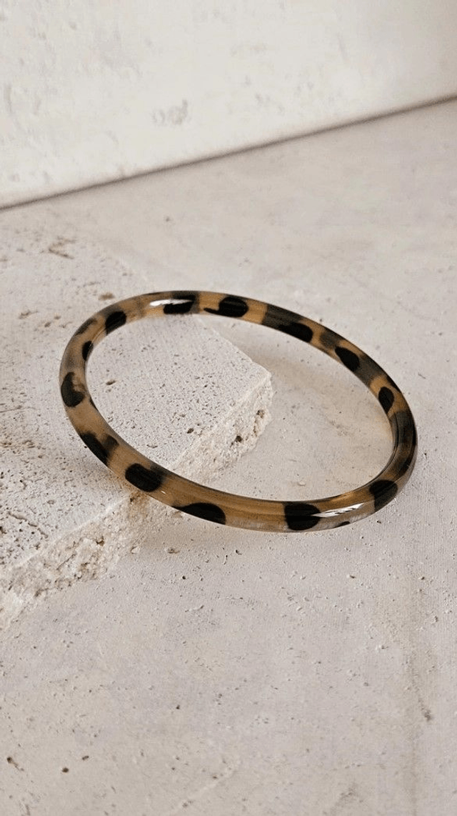 Bracelet Jonc Corne Léopard 6 mm