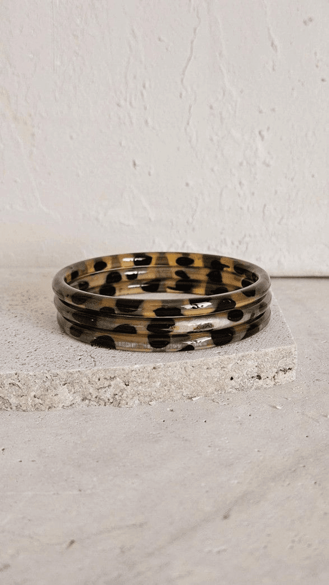 Bracelet Jonc Corne Léopard 6 mm